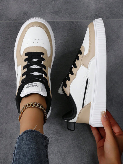 Fall/Winter Women'S Sports Shoes, Breathable Casual Sneakers Women Fashionable Lightweight Skate Shoes, Flat Skateboarding Shoes