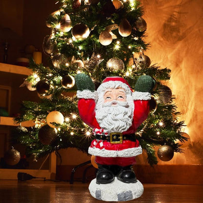 A Santa Claus Transformed into a Strongman Storage Ornament, a Cute and Creative Santa Claus Tray Sculpture, a Christmas Home Living Room Coffee Table Decoration Ornament, a Christmas Gift for Friends and Family, Resin Handicrafts