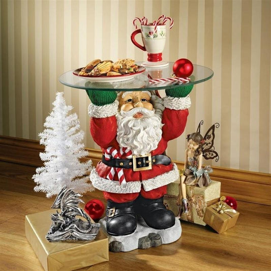 A Santa Claus Transformed into a Strongman Storage Ornament, a Cute and Creative Santa Claus Tray Sculpture, a Christmas Home Living Room Coffee Table Decoration Ornament, a Christmas Gift for Friends and Family, Resin Handicrafts