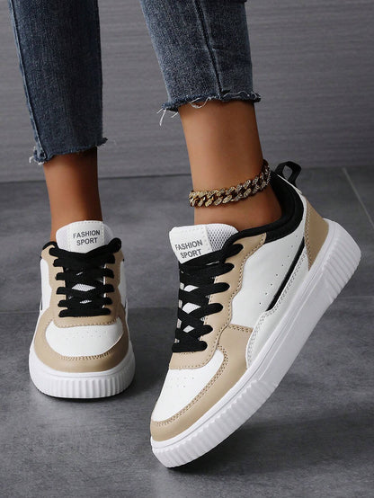 Fall/Winter Women'S Sports Shoes, Breathable Casual Sneakers Women Fashionable Lightweight Skate Shoes, Flat Skateboarding Shoes