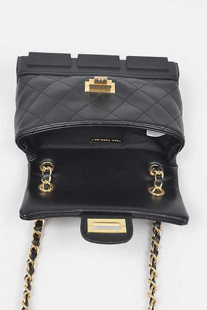 Silicon Bottom Quilted Shouder Bag