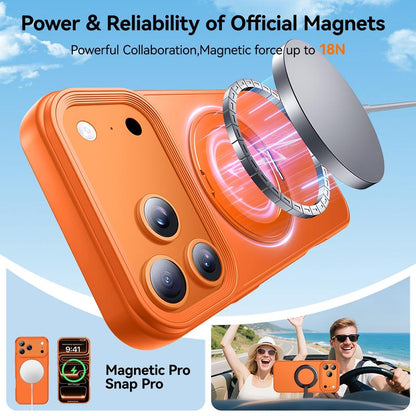 For Iphone 17 Pro Max Case with Stand,Fit for Magsafe,Military Drop Protection,Build in Magnetic Kickstand,Slim Phone Case for Iphone 17 Pro Max, 6.9",Matte Orange