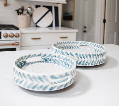 Set of 2 Large and Small Capiz Turntables by Lauren Mcbride