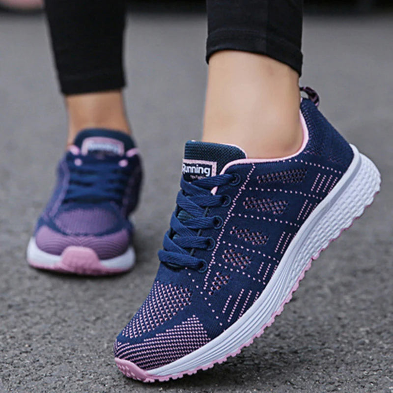 Women Casual Shoes Fashion Breathable Walking Mesh Flat Shoes Sneakers Women Gym Vulcanized Shoes White Female Footwear