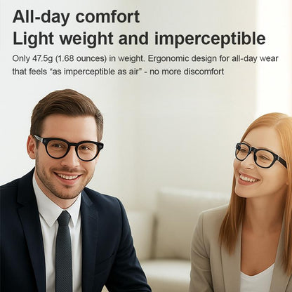 Smart Glasses with 8MP Camera, 1200P Video Recording Wearable Bluetooth Glasses, Lightweight Outdoor Sports Camera Sunglasses Supports Intelligent Image Recognition and Voice Assistant, Multifunctional Wireless Audio Eyewear Glasses Built-In Headphone
