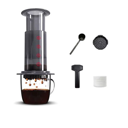 Portable Coffee Kettle Transparent French Style Press Coffee Pot Light Weight Anti-Slip Hand Pour Coffee Maker Outdoor