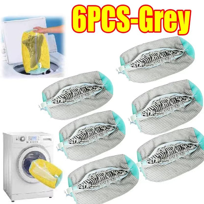 1/2PCS Wash Shoes Bag Padded Net Laundry Shoes Protector Fluffy Fibers Polyester Washing Shoes Machine Laundry Bag Drying Bags