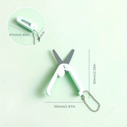 1Pc Mini Portable Folding Scissors Creative in Pastel Colors Stainless Steel Paper Cutting Art Projects Office School Supplies