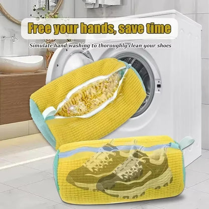 1/2PCS Wash Shoes Bag Padded Net Laundry Shoes Protector Fluffy Fibers Polyester Washing Shoes Machine Laundry Bag Drying Bags