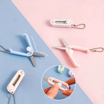 1Pc Mini Portable Folding Scissors Creative in Pastel Colors Stainless Steel Paper Cutting Art Projects Office School Supplies