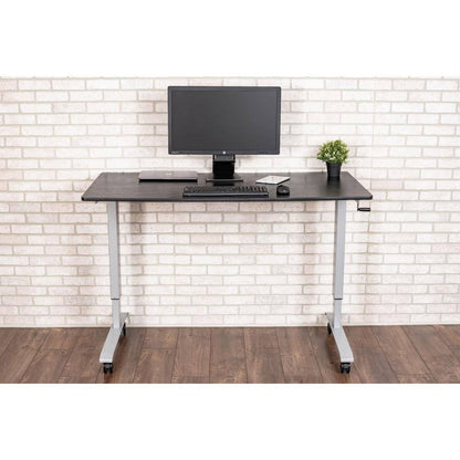 59 In. Rectangular Silver/Black Standing Desks with Adjustable Height