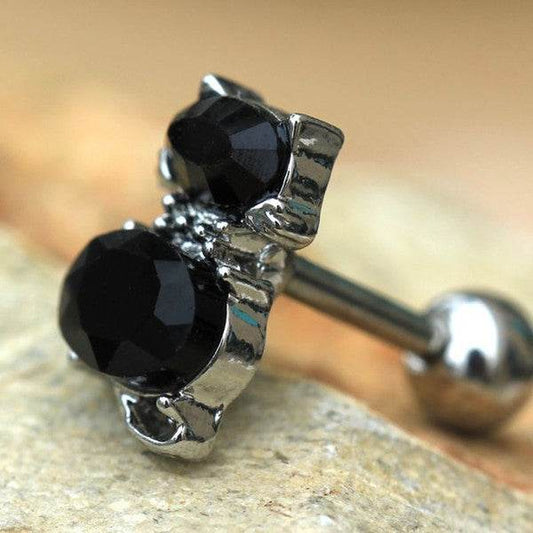 316L Stainless Steel Fancy Black Cat Cartilage