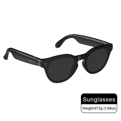 Smart Glasses with 8MP Camera, 1200P Video Recording Wearable Bluetooth Glasses, Lightweight Outdoor Sports Camera Sunglasses Supports Intelligent Image Recognition and Voice Assistant, Multifunctional Wireless Audio Eyewear Glasses Built-In Headphone