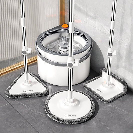 Spin Mop with Bucket Separate Clear and Dirty Water, 4-Chamber Floor Mop Cleaning Tools Include Three Types Mop Heads,Dual Copartment Mop and Thick Washable Microfiber Mop Pads Gray with Handlesturdy Mop Water Absorbent Rotatable Adjustable Mopfilter