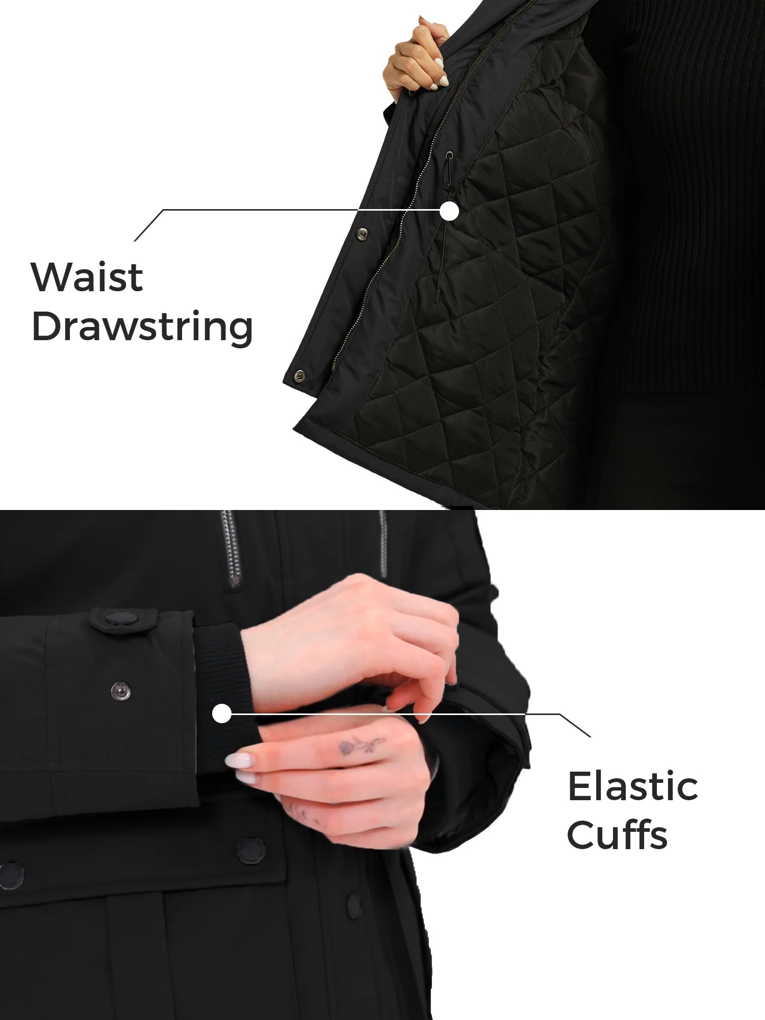 Women'S plus Size Recycled Winter Coat Quilted Waterproof Winter Jacket Hooded Puffer Jacket Black 3X-Large Big