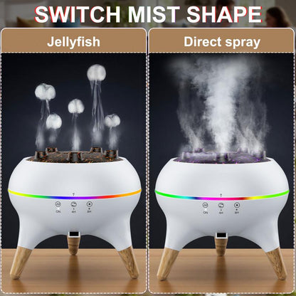 Essential Oil Diffuser 250Ml,Jellyfish Diffuser Volcano Diffuser Air Humidifiers Dynamic Sound Pickup Ultrasonic Aromatherapy Remote Control 7-Color Lights for Home Bedroom Office Hote