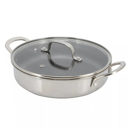 Better Chef 11-Inch 3-Ply Stainless Steel Nonstick Deep Fry Pan with Lid