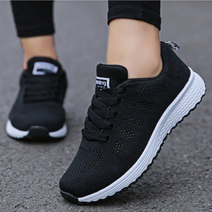 Women Casual Shoes Fashion Breathable Walking Mesh Flat Shoes Sneakers Women Gym Vulcanized Shoes White Female Footwear