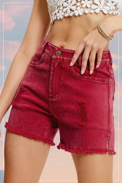 CASUAL WASHED STYLE DENIM SHORTS with POCKETS