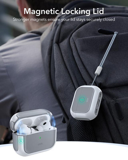 ESR for 2025 Airpods Pro 3 Case, Full Drop Protection Cover with Lanyard,Compatible with Magsafe,Stylish & Lightweight Airpods Accessories,Magsafe Charging, Protective Cover with Strong Magnet