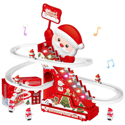 Santa Claus Ladder Climbing Toys, Electric Animation Christmas Decorations with Music and LED Lights, Suitable for Families, Christmas Tree Decorations, Gifts for Children.