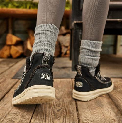 HEYDUDE Camden Suede Cozy Boots - Womens Comfortable Pull on Boots