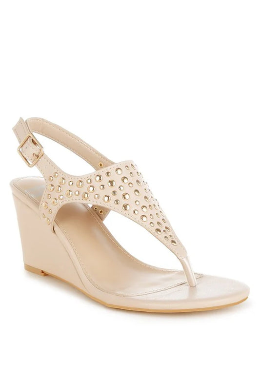 Sappho Studded Thong Toe Wedges