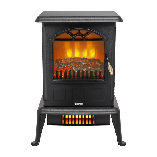 HT1108 1500W Vertical Fireplace Machine Artificial Log Single Hue 2 Quartz Rods Dark