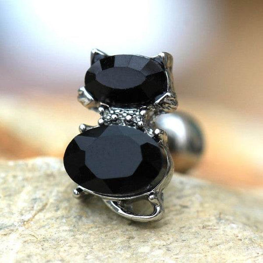 316L Stainless Steel Fancy Black Cat Cartilage