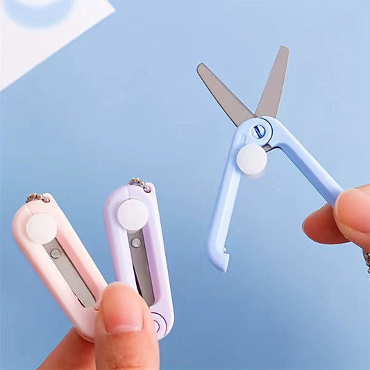 1Pc Mini Portable Folding Scissors Creative in Pastel Colors Stainless Steel Paper Cutting Art Projects Office School Supplies