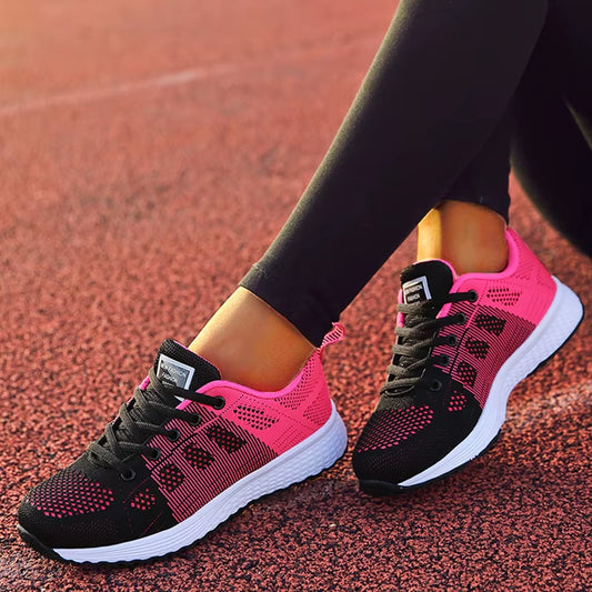 2024 New Fashion Breathable Sneakers for Women plus Size Trainers Sneakers Women Mesh Fabric Lace up Woman Shoes Female Footwear