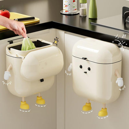 UFORU 3.2Gal/12L Compost Bin Kitchen for Counter Top or under Sink Plastic Hanging Trash Can with Lid Wall Mounted Garbage Can for Bathroom Office RV ABS Plastic Smooth Surface Easy Cleaning Leak-Proof Seal for Odor Control - Installation Installation