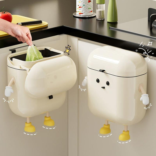UFORU 3.2Gal/12L Compost Bin Kitchen for Counter Top or under Sink Plastic Hanging Trash Can with Lid Wall Mounted Garbage Can for Bathroom Office RV ABS Plastic Smooth Surface Easy Cleaning Leak-Proof Seal for Odor Control - Installation Installation