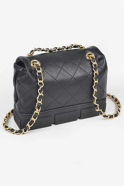 Silicon Bottom Quilted Shouder Bag