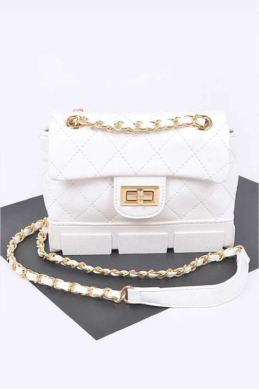 Silicon Bottom Quilted Shouder Bag