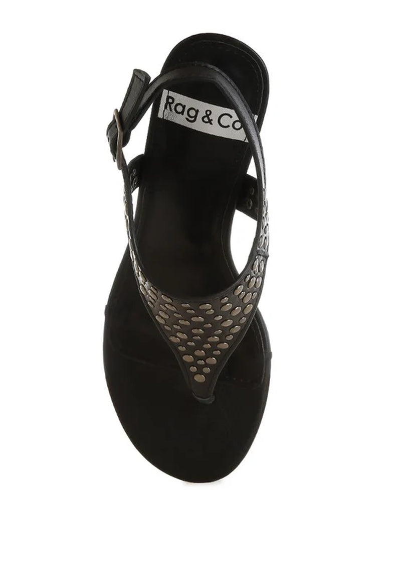 Sappho Studded Thong Toe Wedges