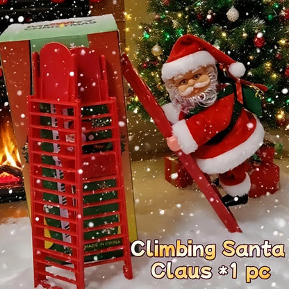Classic Climbing Beads Santa Claus, Christmas Decorations, Battery Operated, Plastic Holiday Hanging Decorations, Batteries Provide Your Own, Suitable for Home, Kitchen, Mantelpiece, Window, Party Supplies.