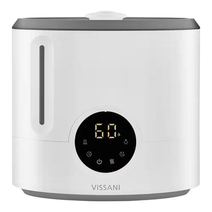 2 Gal. Ultrasonic Humidifier 360 Degree Turning Dual Nozzle Cool & Warm Mist for Large Room (600 Sq. Ft.) in Grey/White