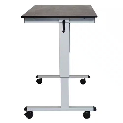 59 In. Rectangular Silver/Black Standing Desks with Adjustable Height