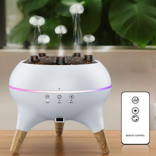 Essential Oil Diffuser 250Ml,Jellyfish Diffuser Volcano Diffuser Air Humidifiers Dynamic Sound Pickup Ultrasonic Aromatherapy Remote Control 7-Color Lights for Home Bedroom Office Hote
