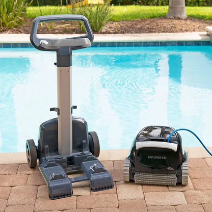 Dolphin Explorer E30 Wi-Fi Robotic Pool Vacuum Cleaner up to 50 FT - Transport Bundle with Caddy