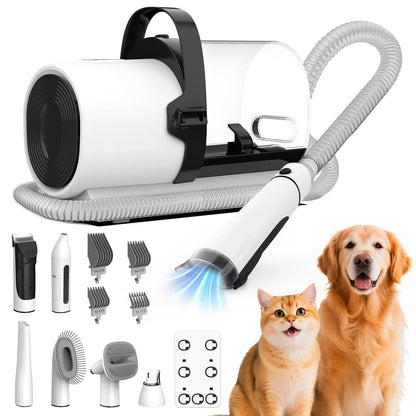 Dog Grooming Kit, 7In1 Dog Grooming Vacuum , 11000Pa Super Suction for Pet Hair,Grooming Vacuum for Shedding Grooming, Low Noise,