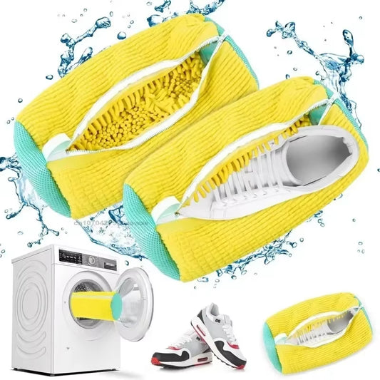 1/2PCS Wash Shoes Bag Padded Net Laundry Shoes Protector Fluffy Fibers Polyester Washing Shoes Machine Laundry Bag Drying Bags