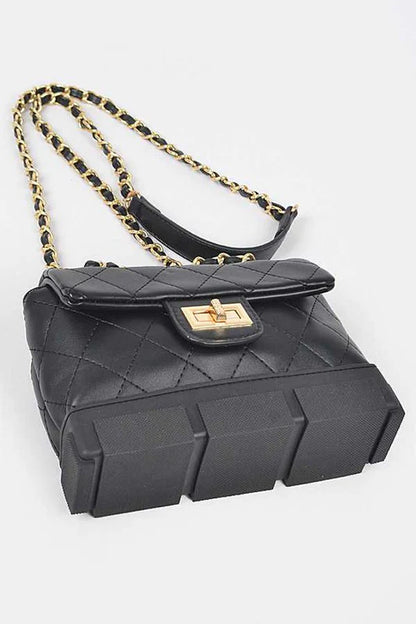 Silicon Bottom Quilted Shouder Bag